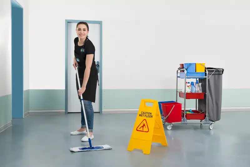 Efficient Commercial Cleaning Service In Action